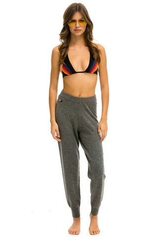 WOMEN'S BOLT CASHMERE LIGHT SWEATER PANT - DEEP HEATHER // BLACK BOLT Womens Sweatpants Aviator Nation 