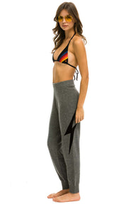 WOMEN'S BOLT CASHMERE LIGHT SWEATER PANT - DEEP HEATHER // BLACK BOLT Womens Sweatpants Aviator Nation 