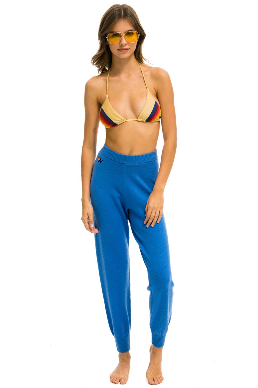 WOMEN'S BOLT CASHMERE LIGHT SWEATER PANT - VINTAGE BLUE Womens Sweatpants Aviator Nation 