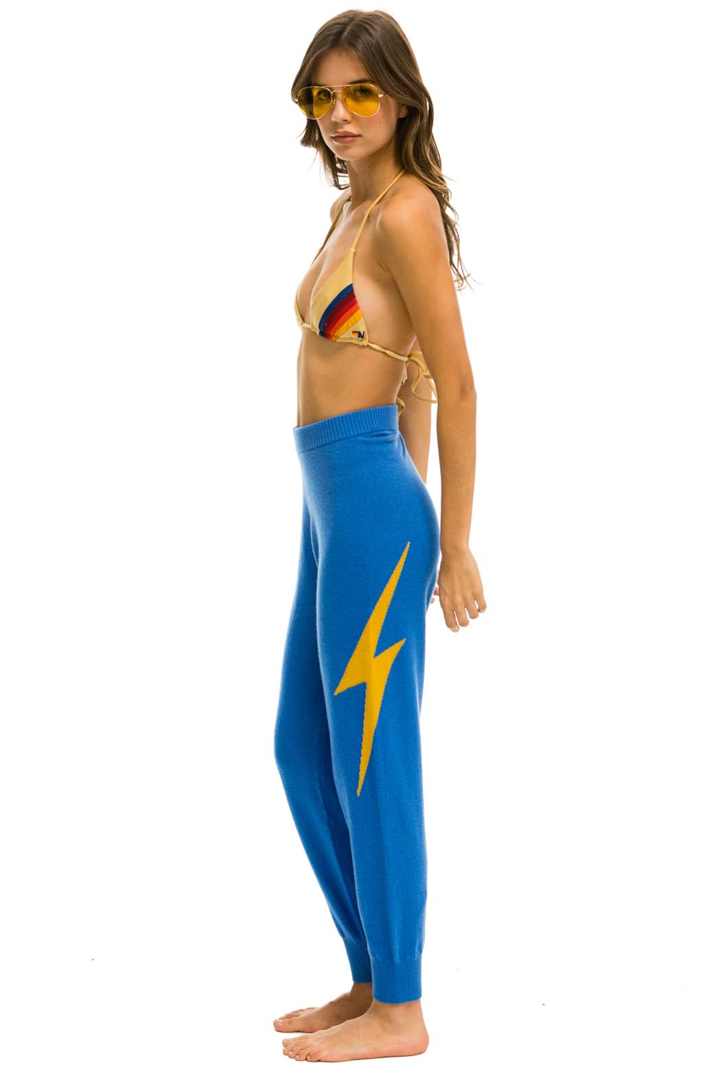 WOMEN'S BOLT CASHMERE LIGHT SWEATER PANT - VINTAGE BLUE Womens Sweatpants Aviator Nation 