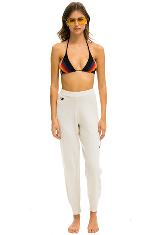 WOMEN'S BOLT CASHMERE LIGHT SWEATER PANT - VINTAGE WHITE // BLACK BOLT Womens Sweatpants Aviator Nation 