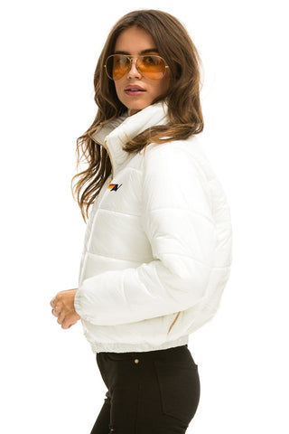 WOMEN'S BOLT LUXE APRES PUFFER JACKET - GLOSSY WHITE Jacket Aviator Nation 
