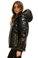 WOMEN'S BOLT LUXE TREKKER JACKET - GLOSSY BLACK Jacket Aviator Nation 