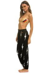 WOMEN'S BOLT STITCH REPEAT SWEATPANTS - BLACK // WHITE Womens Sweatpants Aviator Nation 