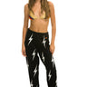 WOMEN'S BOLT STITCH REPEAT SWEATPANTS - BLACK // WHITE Womens Sweatpants Aviator Nation 