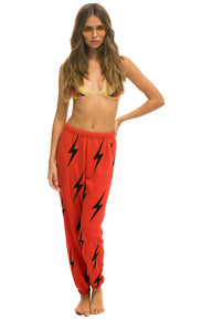 WOMEN'S BOLT STITCH REPEAT SWEATPANTS - RED // BLACK Womens Sweatpants Aviator Nation 