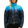 WOMEN'S COLOR BLOCK LUXE APRES PUFFER JACKET - GLOSSY NAVY Jacket Aviator Nation 