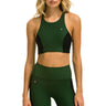 WOMEN'S COLOR BLOCK RACER SPORTS BRA - FOREST Sports Bra Aviator Nation 