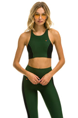 WOMEN'S COLOR BLOCK RACER SPORTS BRA - FOREST Sports Bra Aviator Nation 