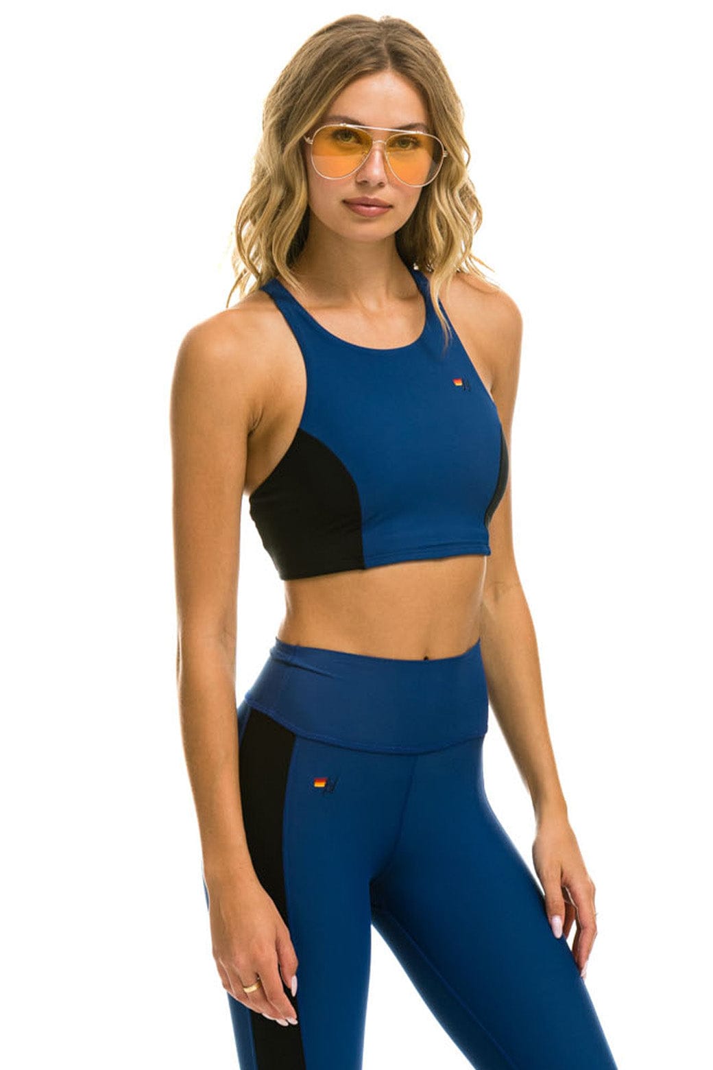 WOMEN'S COLOR BLOCK RACER SPORTS BRA - ROYAL Sports Bra Aviator Nation 