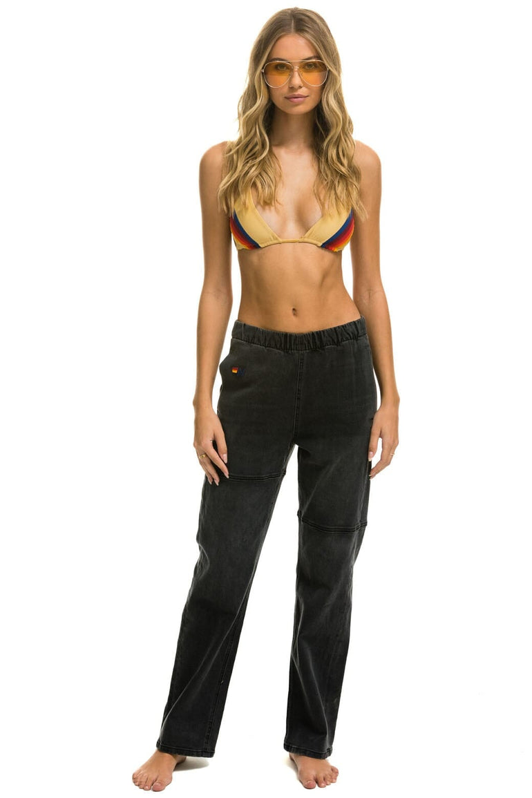 WOMEN'S MID RISE RANCHER RELAXED FIT JEAN - VINTAGE BLACK Women's Jeans Aviator Nation 