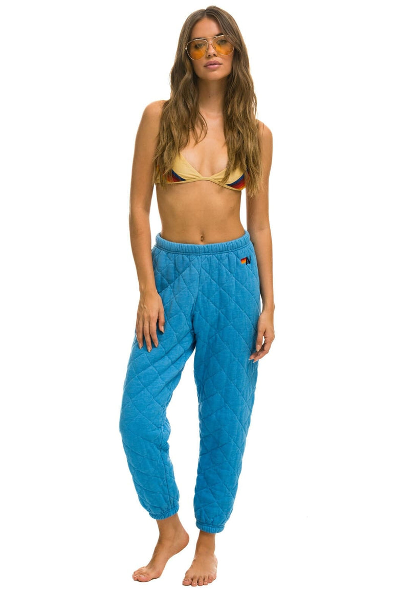 WOMEN'S QUILTED SWEATPANTS - OCEAN Womens Sweatpants Aviator Nation 
