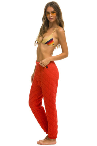 WOMEN'S QUILTED SWEATPANTS - RED Womens Sweatpants Aviator Nation 
