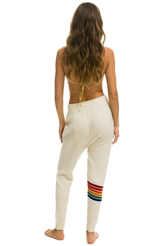 WOMEN'S RAINBOW 6 STRIPE CASHMERE RELAXED FIT PANT - VINTAGE WHITE Women's Sweatpants Aviator Nation 