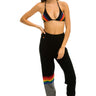 WOMEN'S RAINBOW STRIPE CASHMERE LIGHT SWEATER PANT - BLACK // CHARCOAL Women's Sweatpants Aviator Nation 