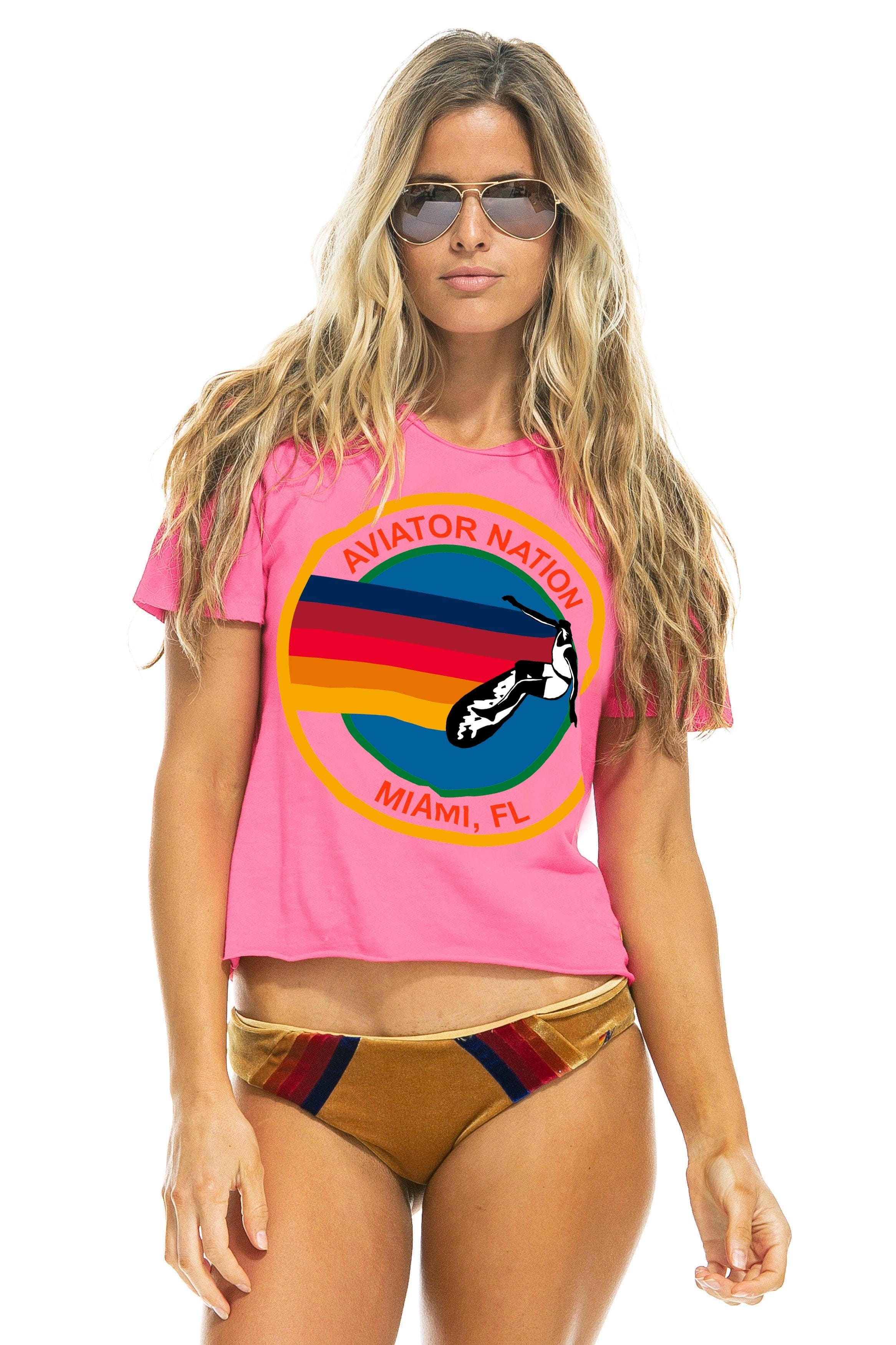 SIGNATURE MIAMI BOYFRIEND TEE - NEON PINK - Aviator Nation