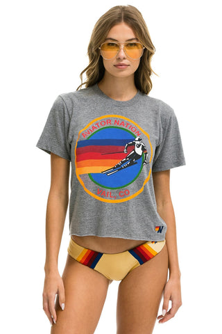 WOMEN'S SIGNATURE VAIL BOYFRIEND TEE - HEATHER Boyfriend Tee Aviator Nation 