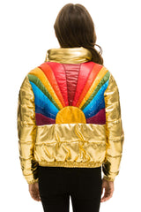 WOMEN'S SUNBURST APRES PUFFER JACKET - GLOSSY GOLD Jacket Aviator Nation 
