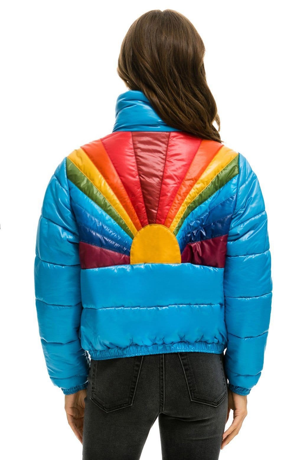 WOMEN'S SUNBURST APRES PUFFER JACKET - GLOSSY OCEAN Jacket Aviator Nation 