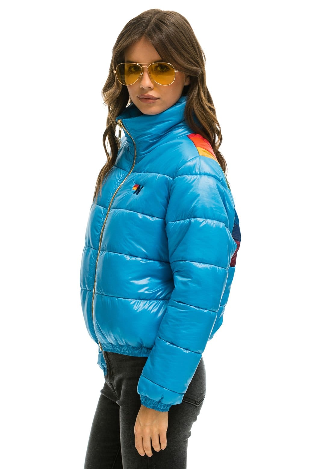 WOMEN'S SUNBURST APRES PUFFER JACKET - GLOSSY OCEAN Jacket Aviator Nation 