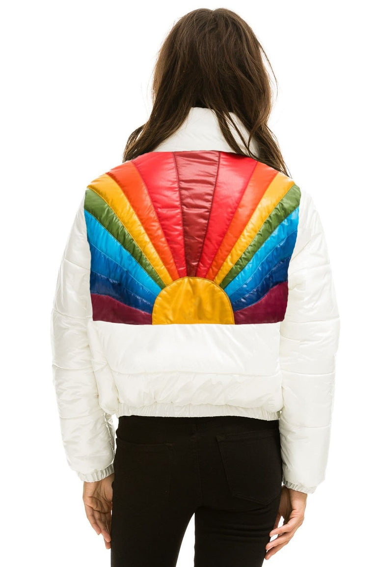 WOMEN'S SUNBURST APRES PUFFER JACKET - WHITE Jacket Aviator Nation 