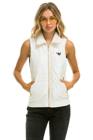 WOMEN'S SUNBURST VEST - GLOSSY WHITE Vest Aviator Nation 