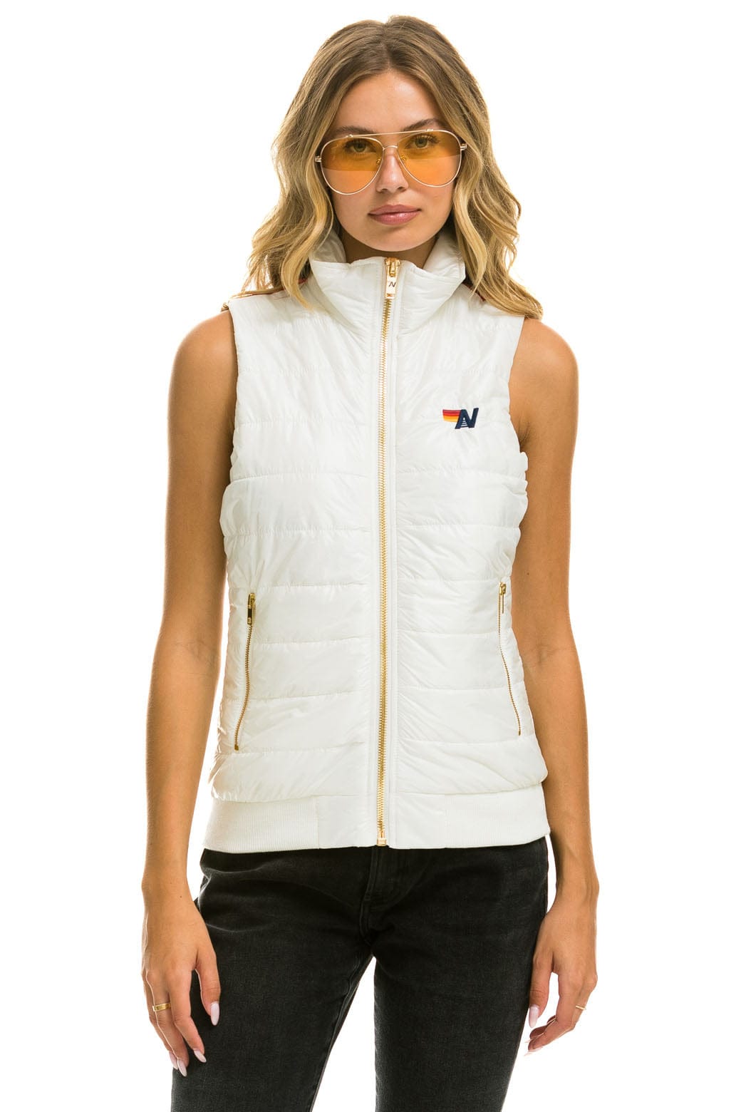 WOMEN'S SUNBURST VEST - GLOSSY WHITE Vest Aviator Nation 