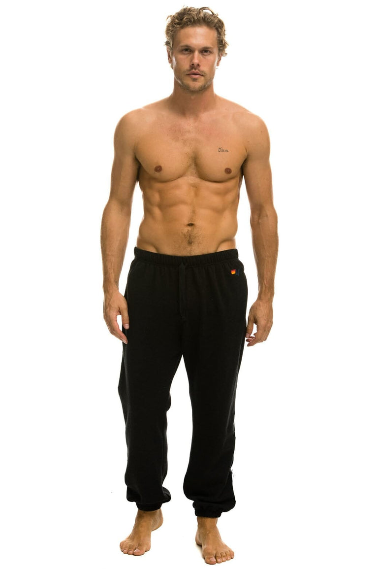 ZEBRA STRIPE MEN'S SWEATPANTS - BLACK // ZEBRA Men's Sweatpants Aviator Nation